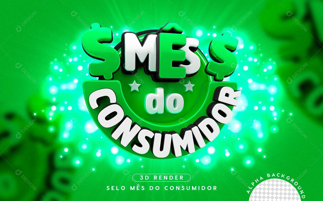 Selo 3D Para Composição Mês Do Consumidor PNG