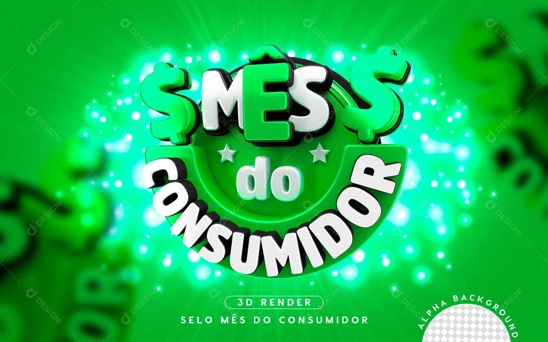 Selo 3D Para Composição Mês Do Consumidor PNG