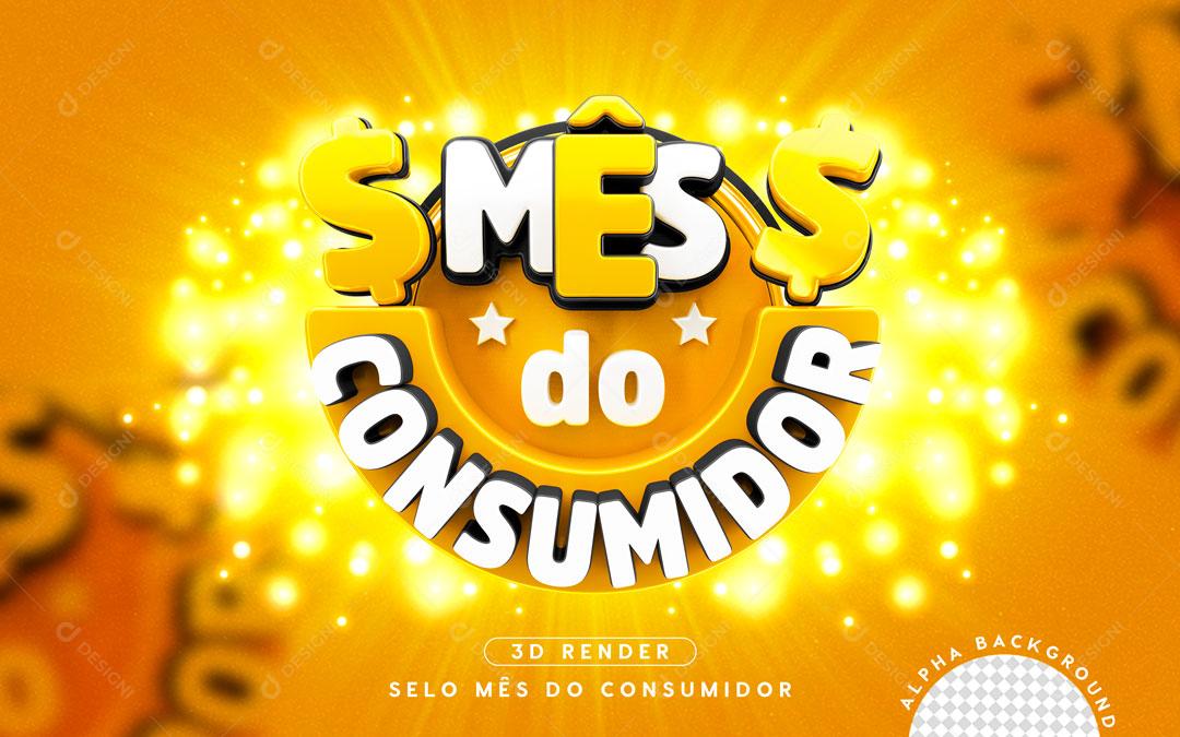 Selo 3D Para Composição Mês Do Consumidor PNG