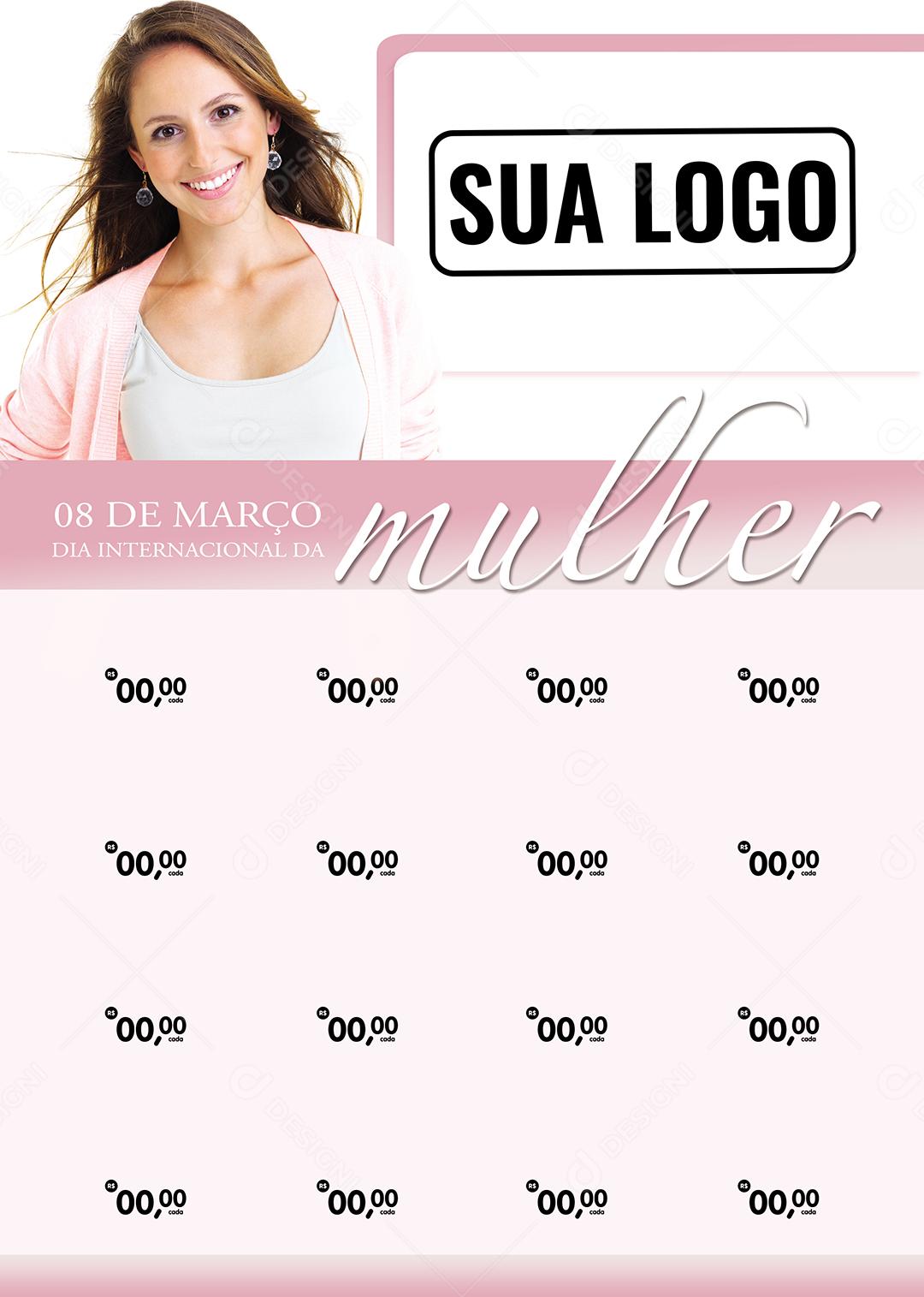 Encarte Dia Da Mulher 8 De Março Social Media PSD Editável