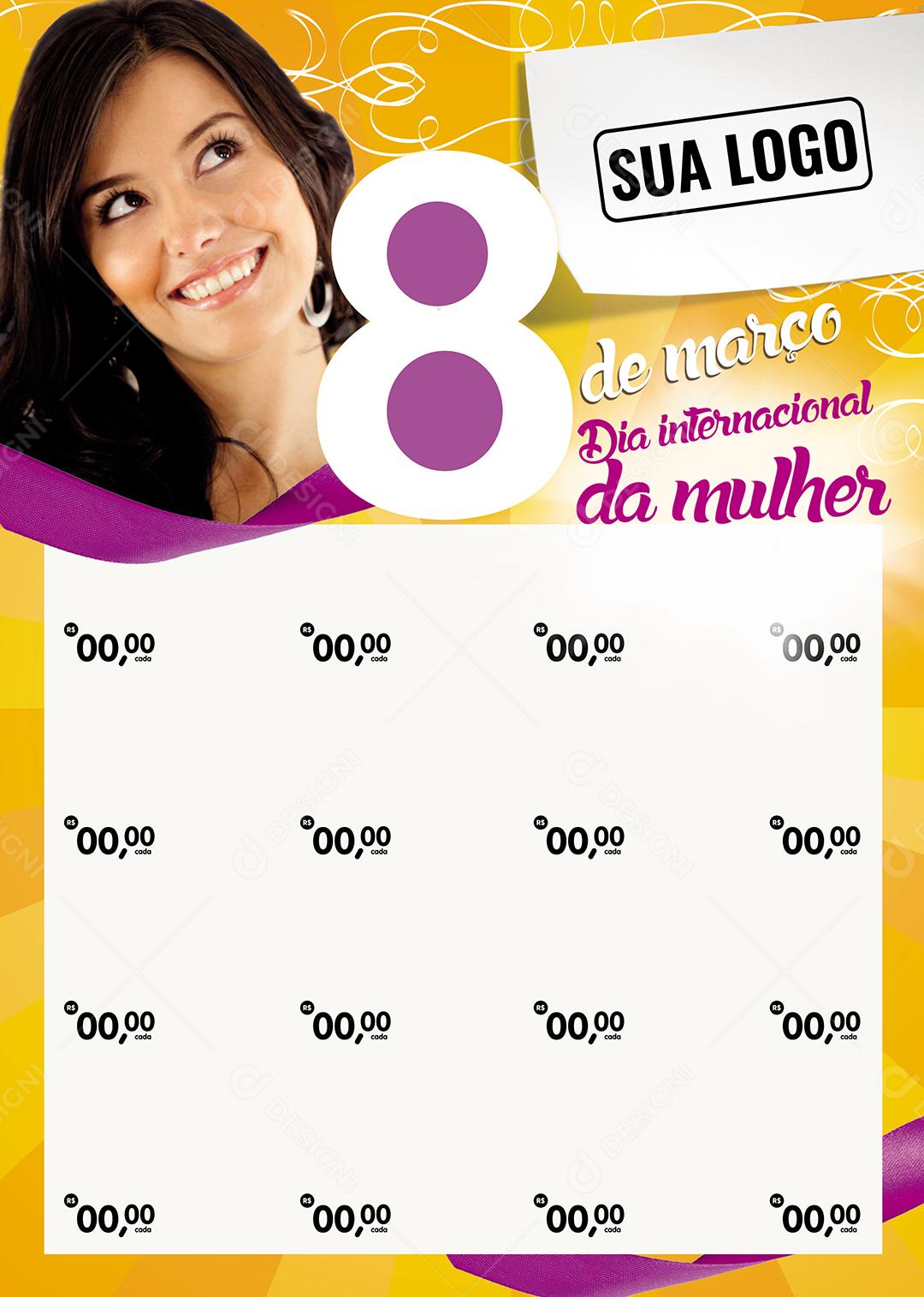 Social Media Encarte 8 De Março Dia Internacional Da Mulher PSD Editável