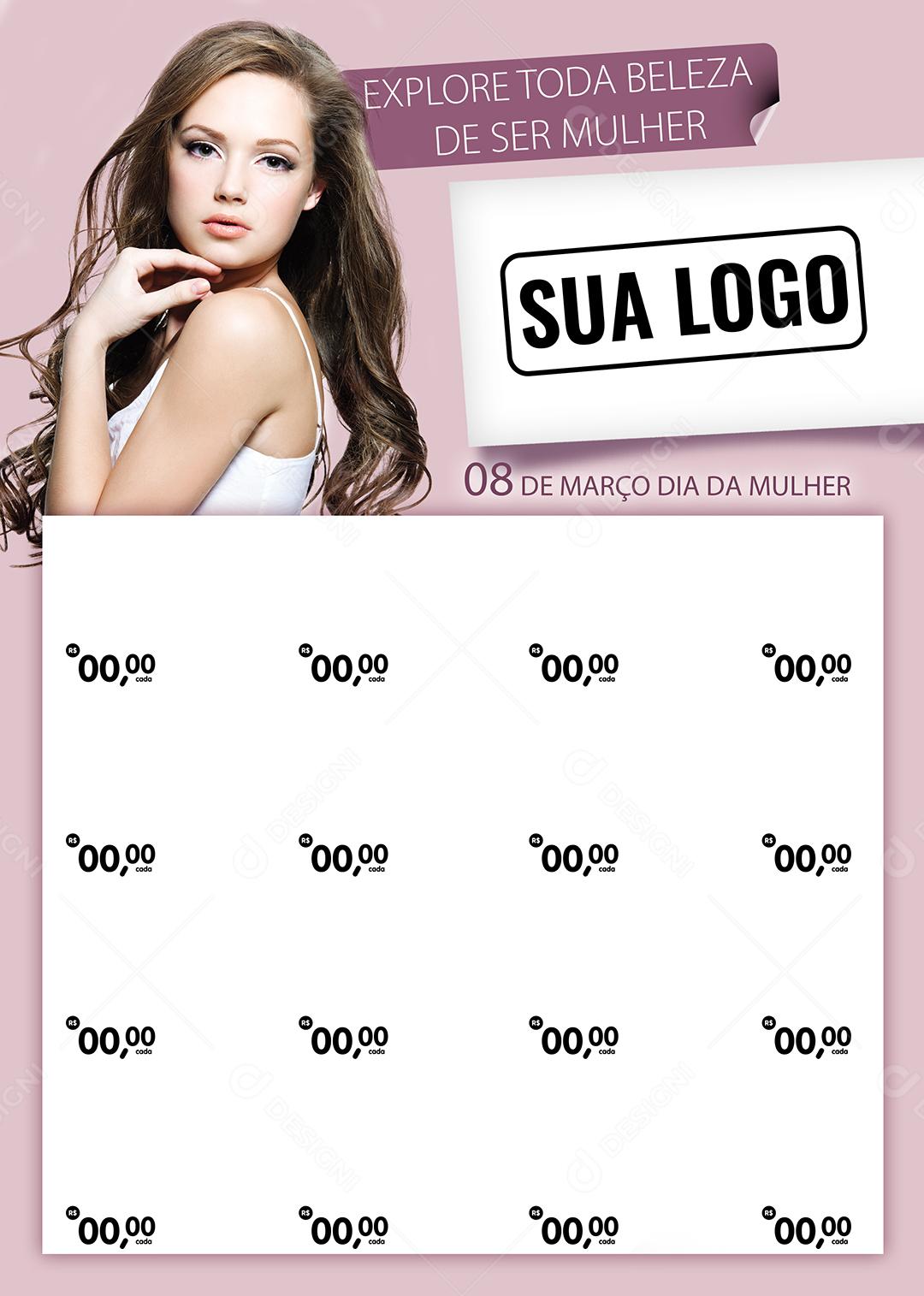 Encarte Explore toda beleza Dia Da Mulher Social Media PSD Editável