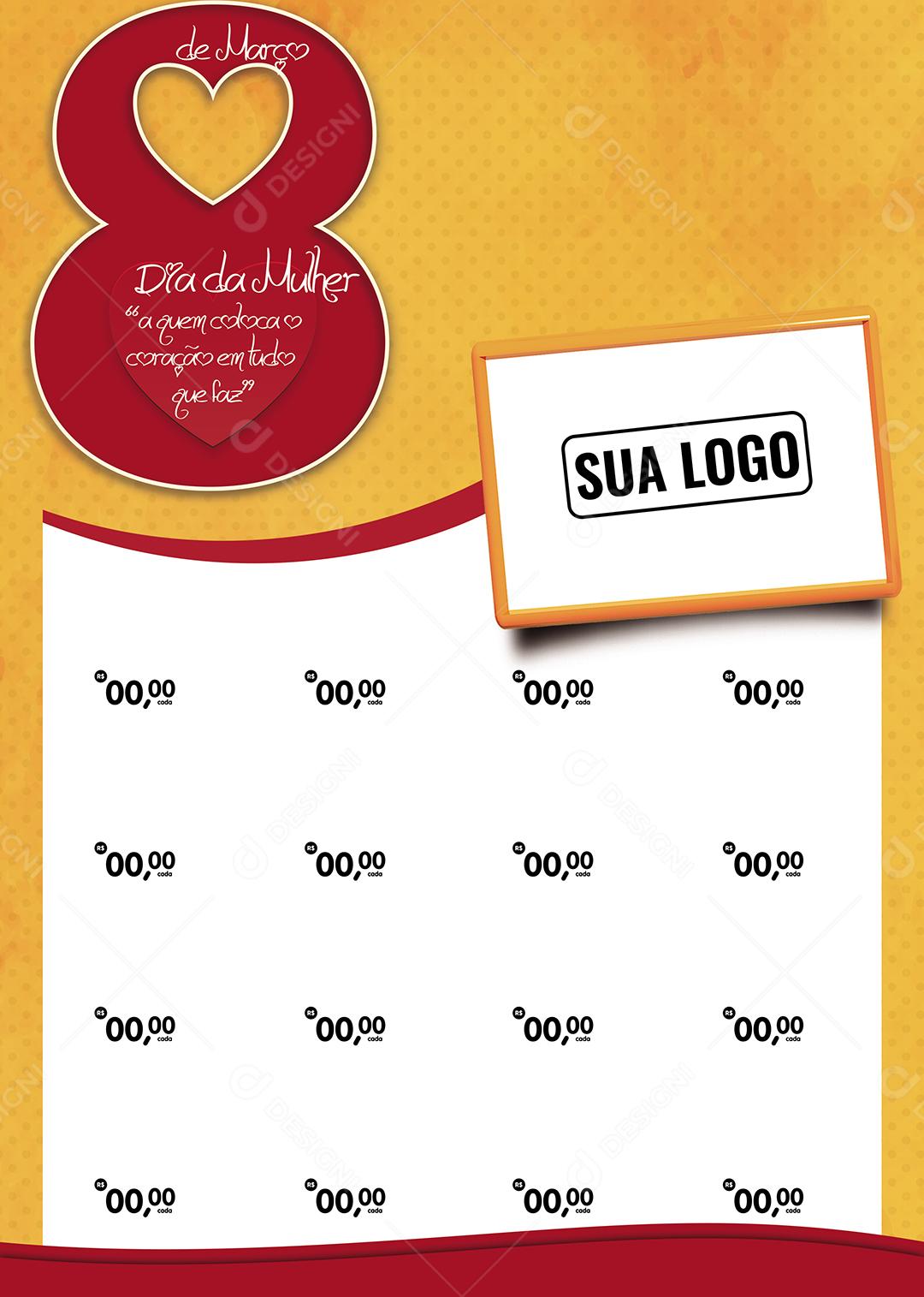 Encarte A quem colocar o coração em tudo que faz Dia Da Mulher Social Media PSD Editável