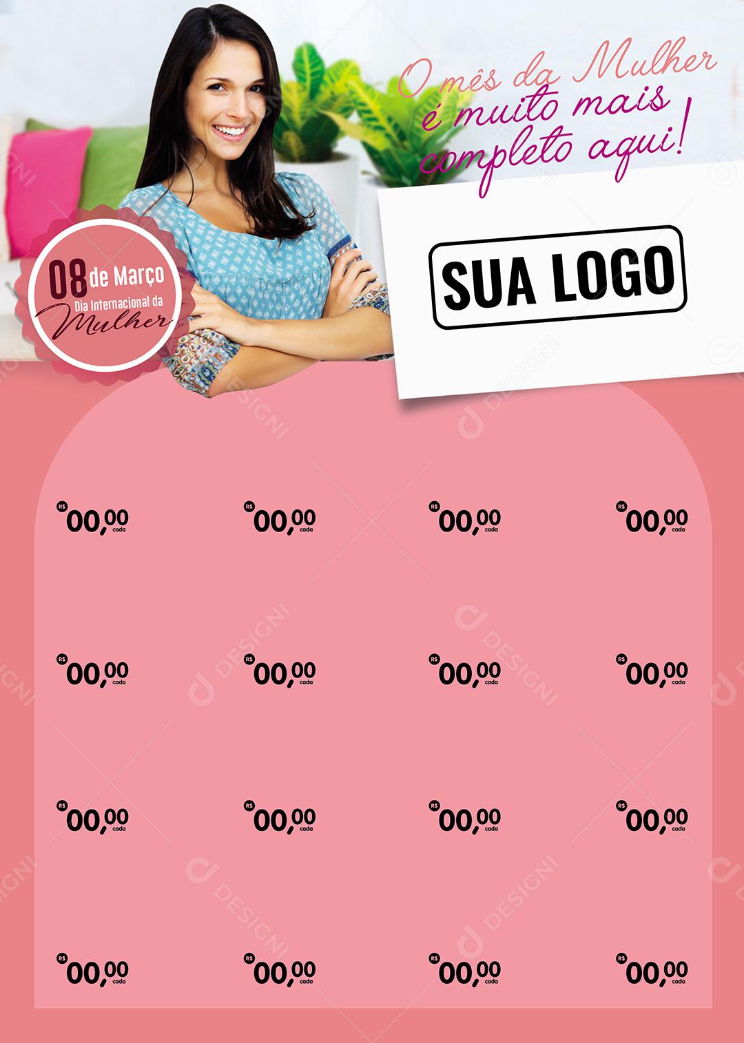 Encarte O mês da mulher é muito mais completo aqui Dia Da Mulher Social Media PSD Editável