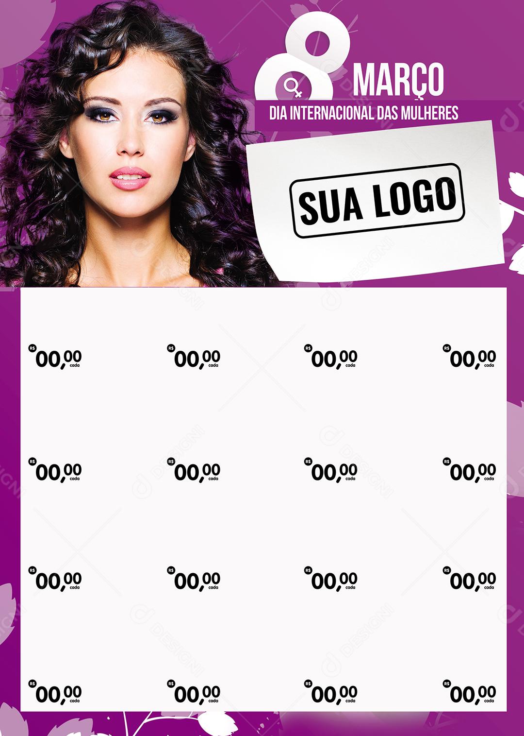 Encarte 8 De Março Dia Internacional Da Mulher Social Media PSD Editável