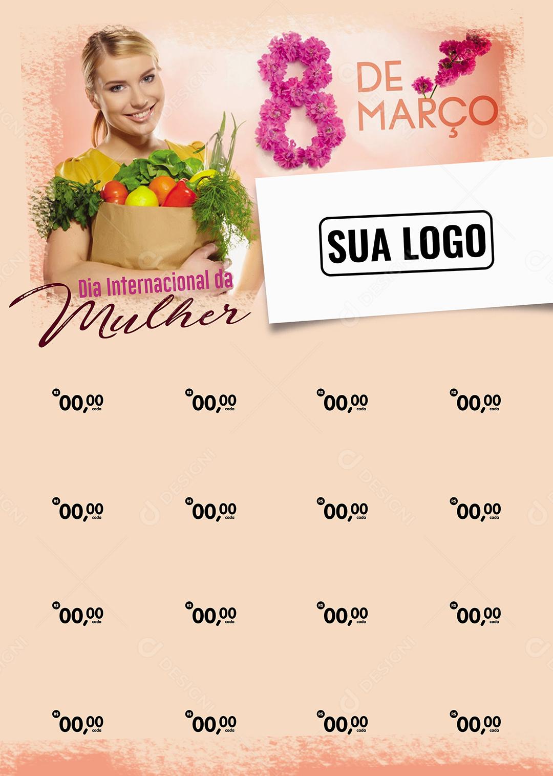 Encarte 8 De Março Dia Internacional Da Mulher Social Media PSD Editável