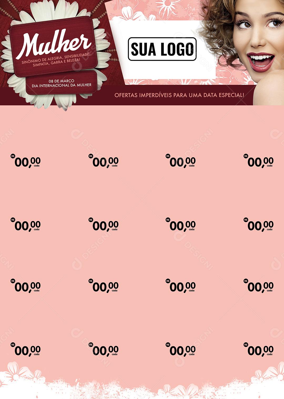 Social Media Encarte Sinônimo De Alegria Ofertas Imperdíveis Dia Da Mulher PSD Editável