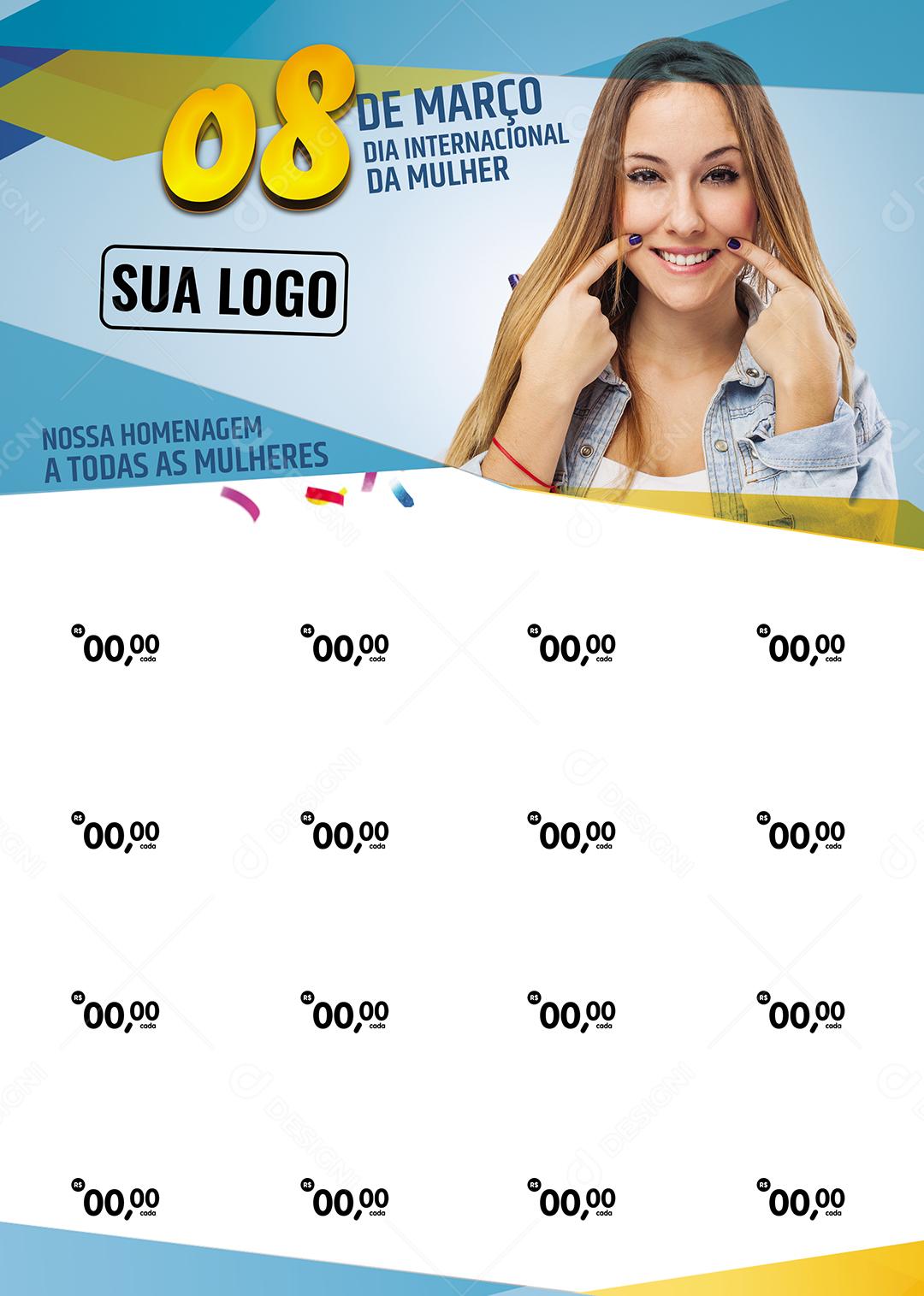 Encarte 8 De Março Dia Internacional Da Mulher Social Media PSD Editável