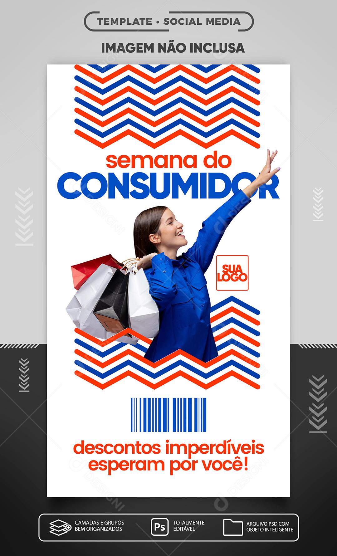 Social Media Semana do consumidor Descontos Imperdíveis Lojas PSD Editável