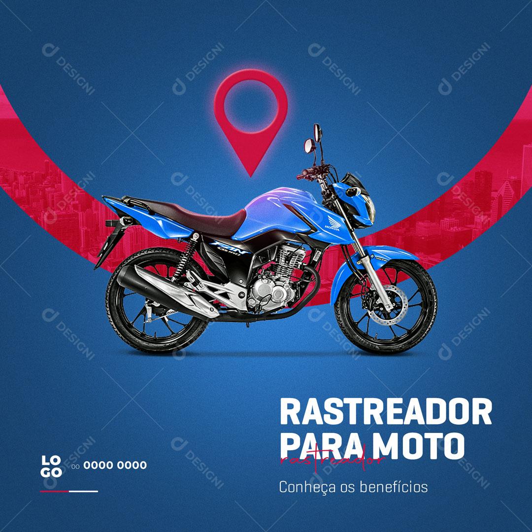 Post Rastreamento Veicular Rastreador Para Moto Social Media PSD Editável