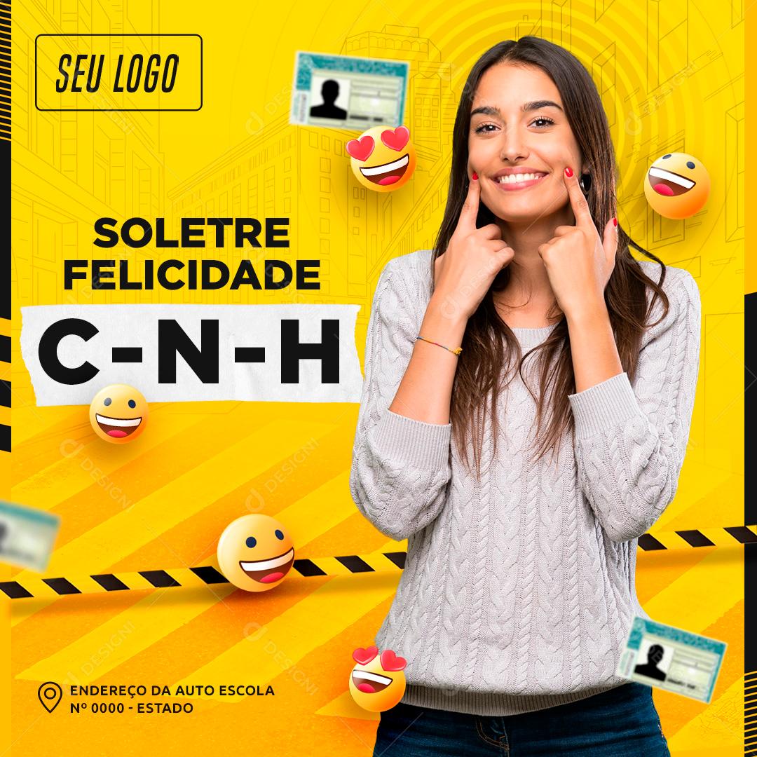 Social Media Soletre felicidade C-N-H Auto Escola PSD Editável