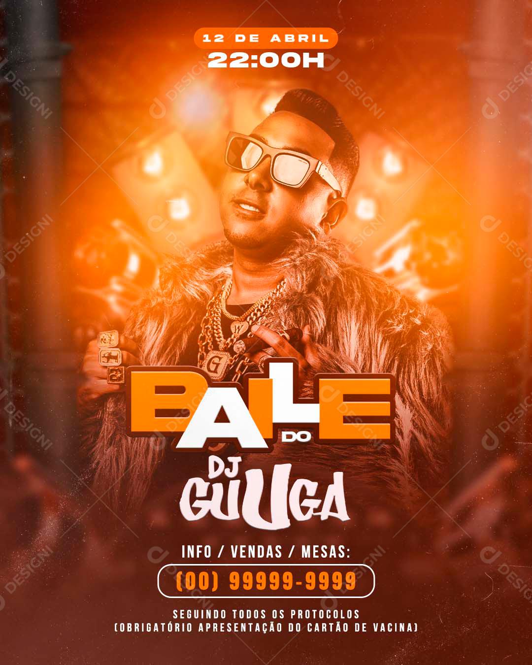 Flyers Baile Dj Guuga Agenda Social Media PSD Editável