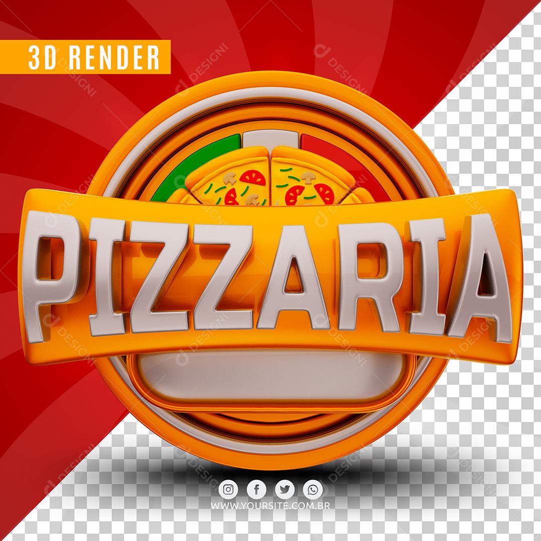 Selo 3D Pizzaria Para Composição PSD