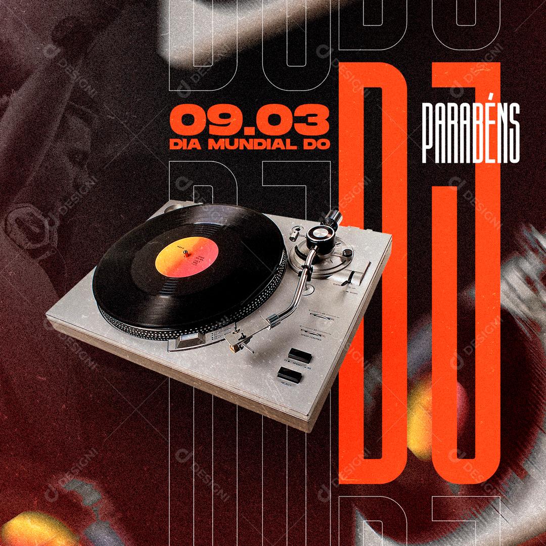 Dia Do Dj 9 De Março Social Media PSD Editável