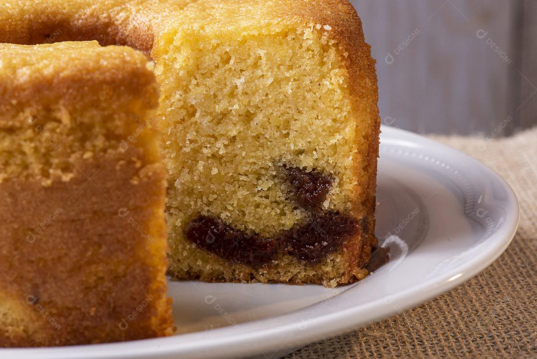 Festa de junho. Doces típicos da Festa Junina. Bolo de fubá