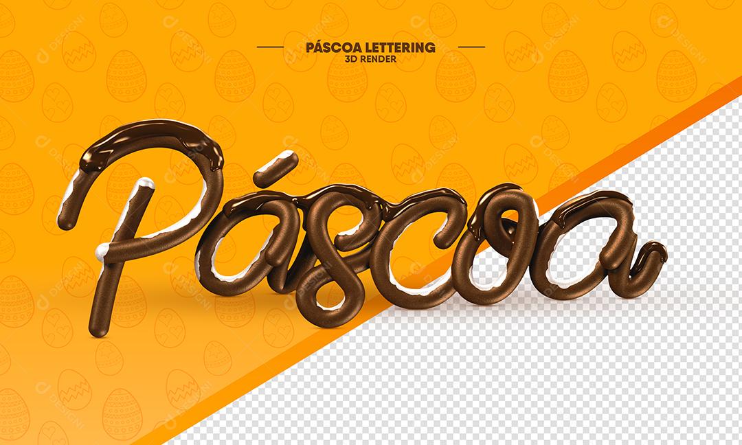 Páscoa Texto 3D Para Composição PSD