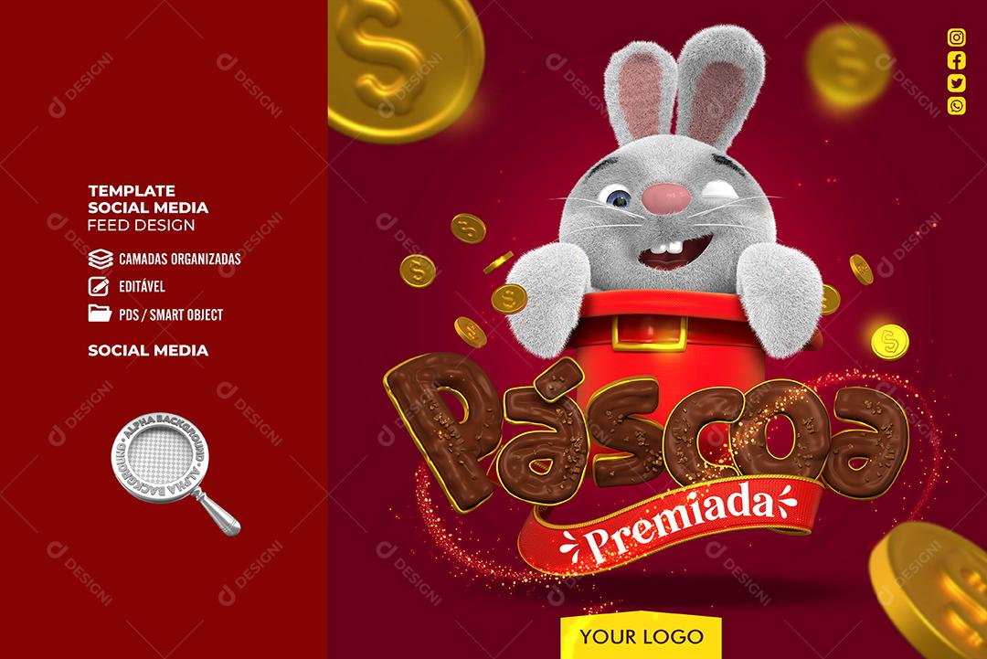 Social Media Páscoa Premiada PSD Editável