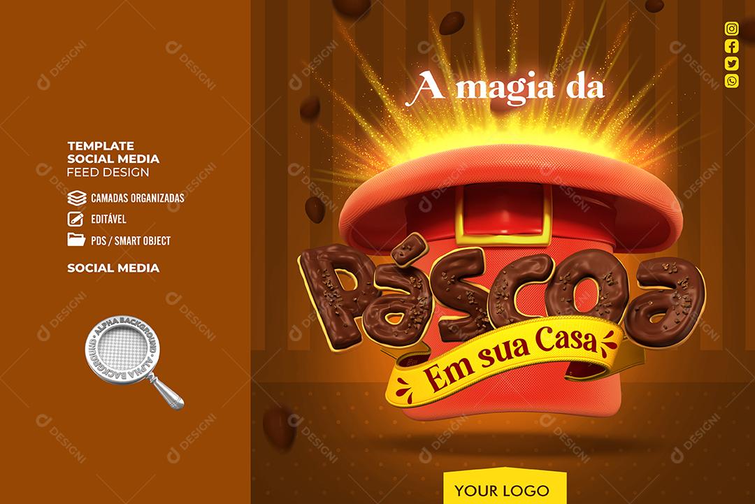 Social Media A Magia Da Páscoa Em Sua Casa PSD Editável