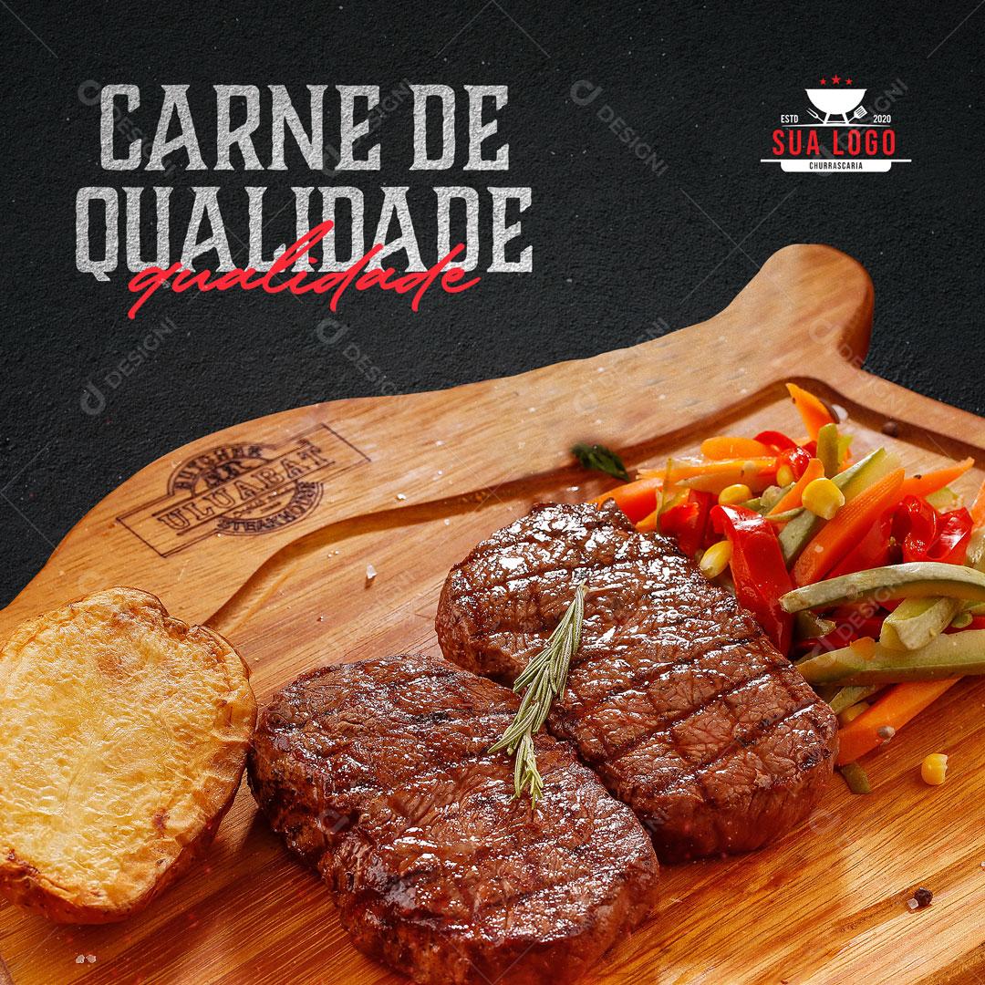 Churrascaria Carne de Qualidade Social Media PSD Editável