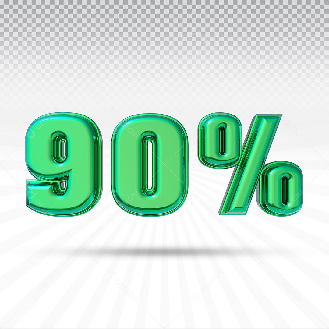 Elemento 3D 90% Verde Para Composição PSD