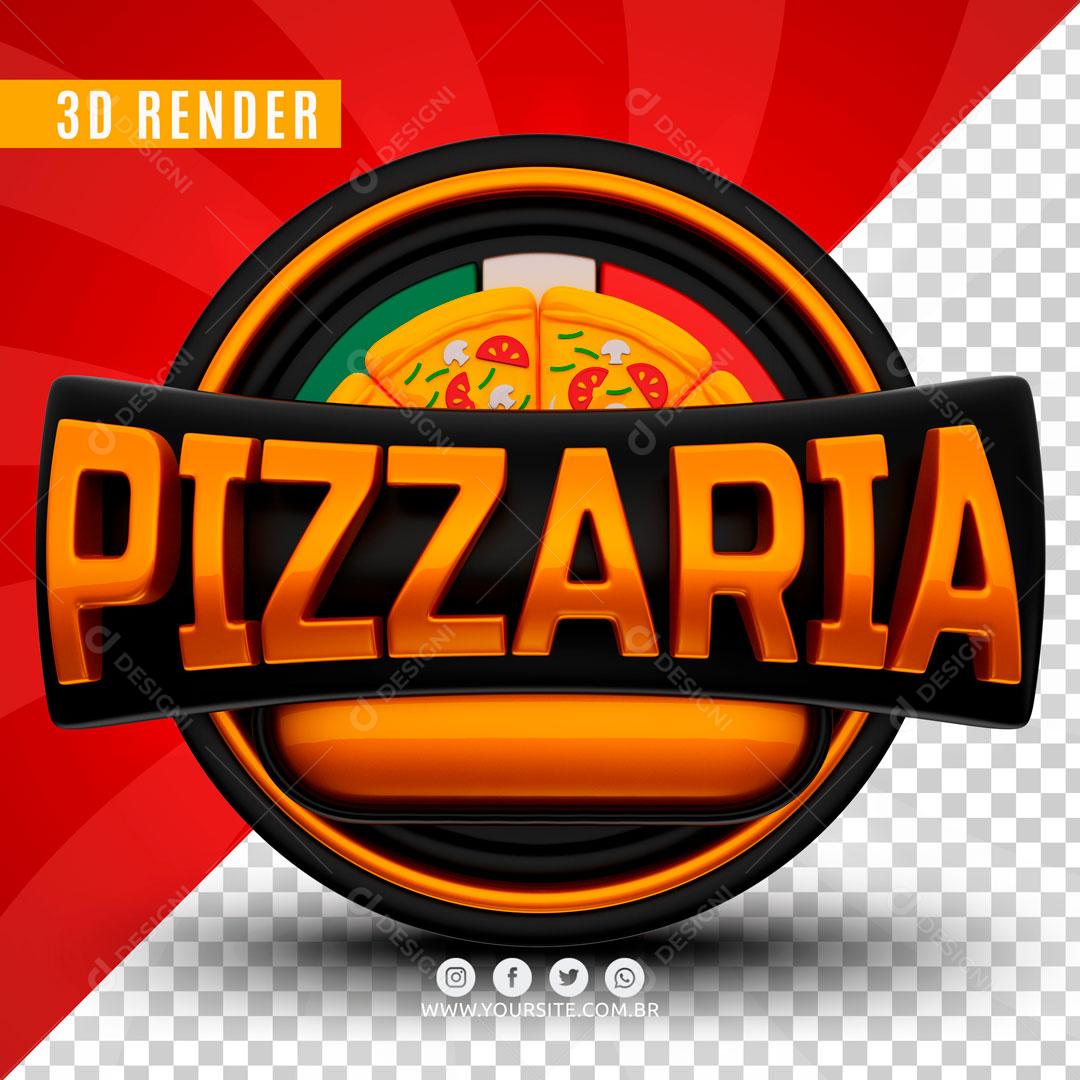 Selo 3D Para Composição Pizza Pizza Social Media PSD Editável