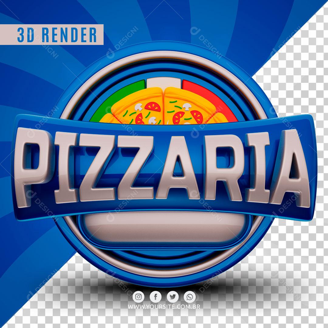 Selo 3D Para Composição Pizza Pizza Social Media PSD Editável