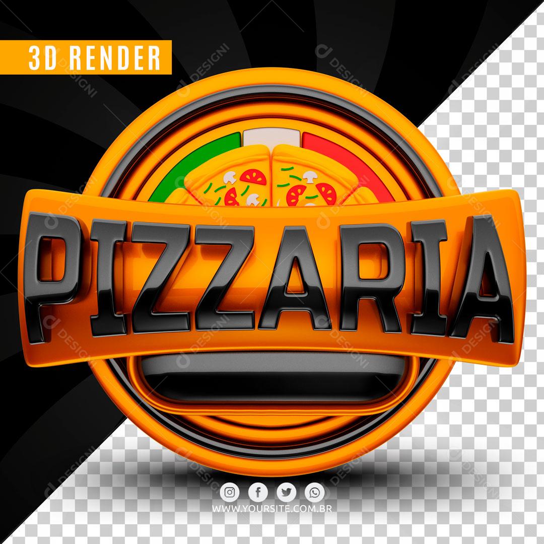 Selo 3D Para Composição Pizza Pizza Social Media PSD Editável