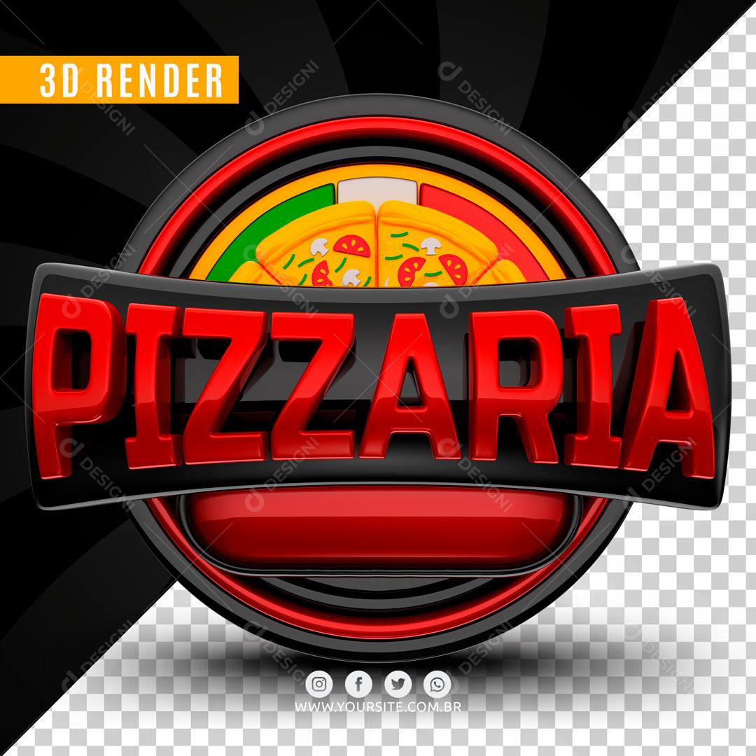 Selo 3D Para Composição Pizza Pizza Social Media PSD Editável
