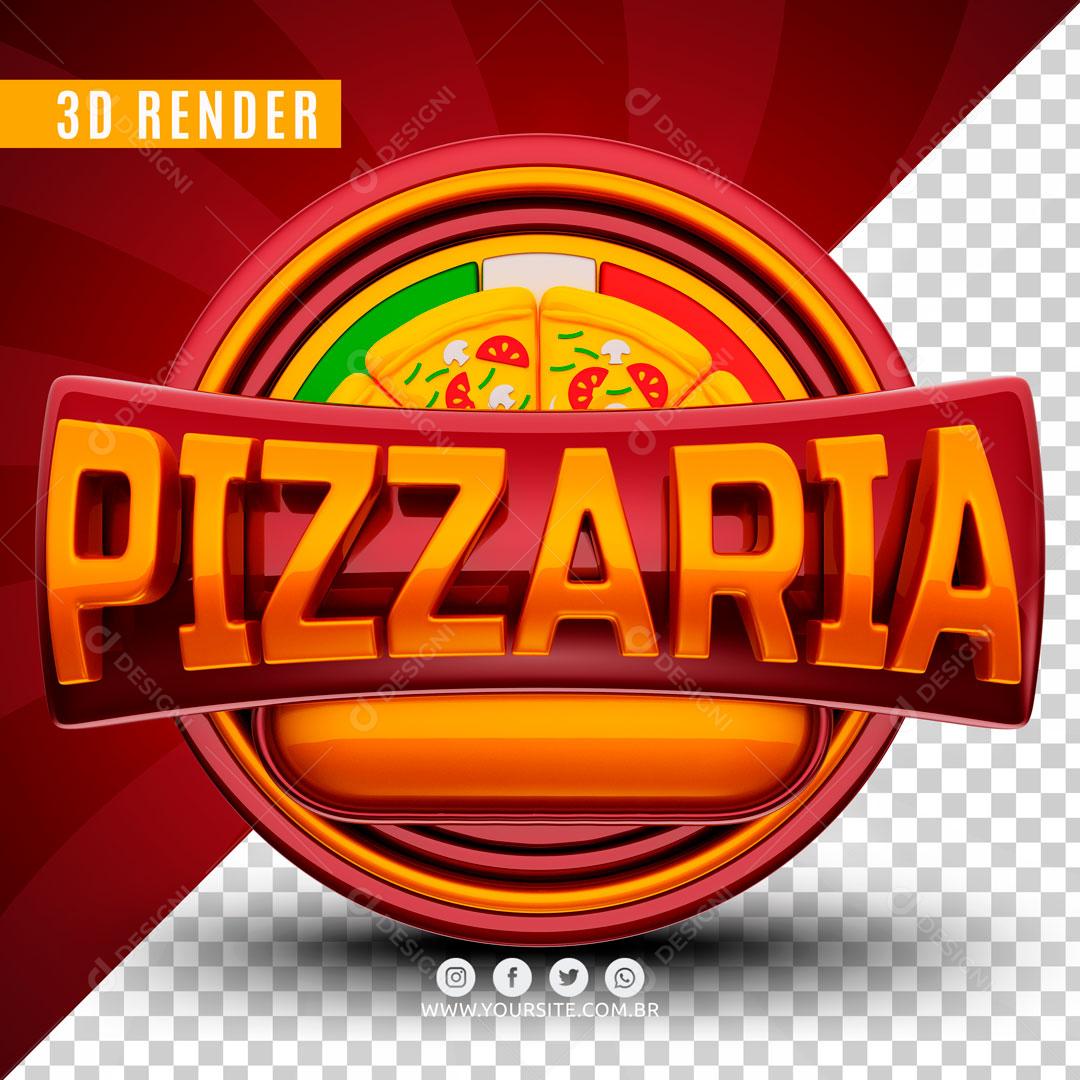 Selo 3D Para Composição Pizza Pizza Social Media PSD Editável