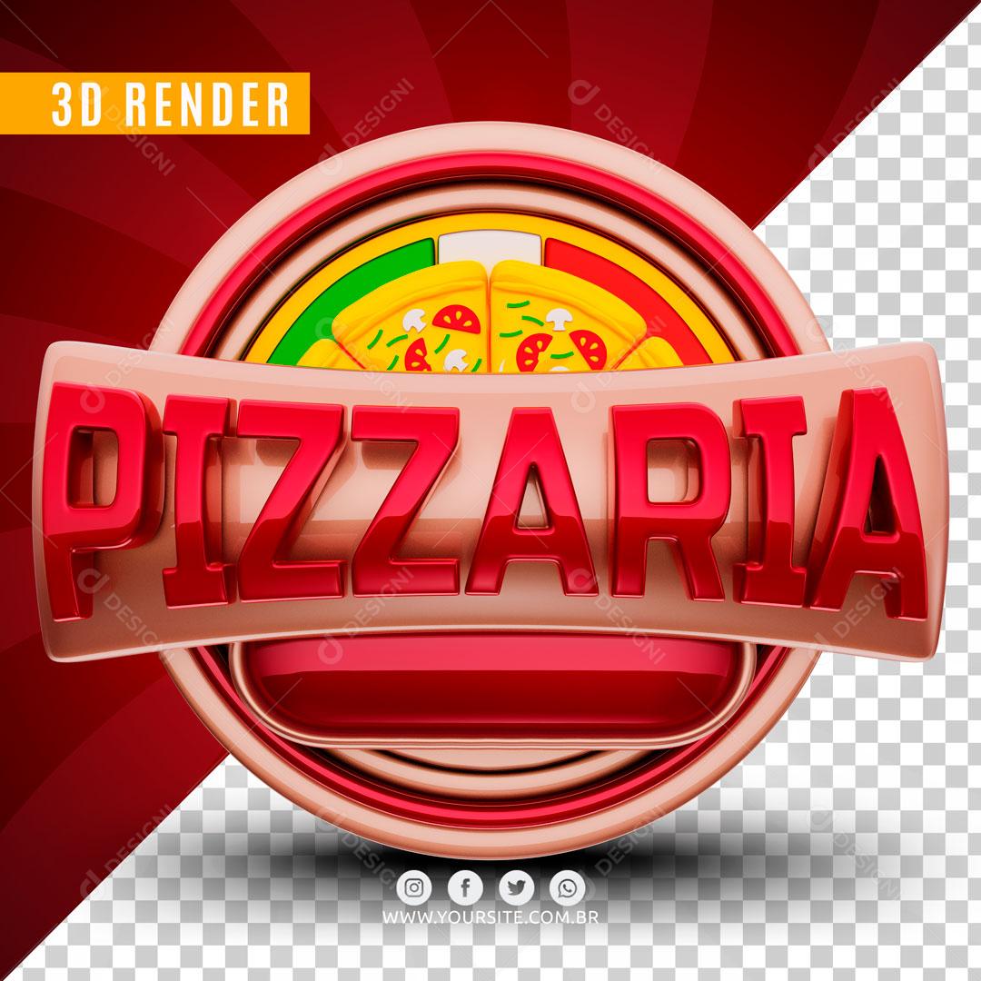 Selo 3D Para Composição Pizza Pizza Social Media PSD Editável