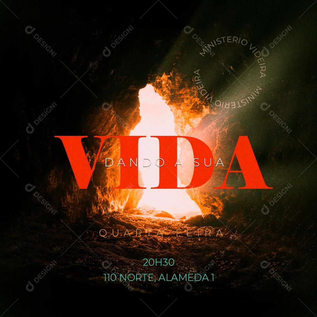 Social Media Gospel Dando a Sua Vida PSD Editável