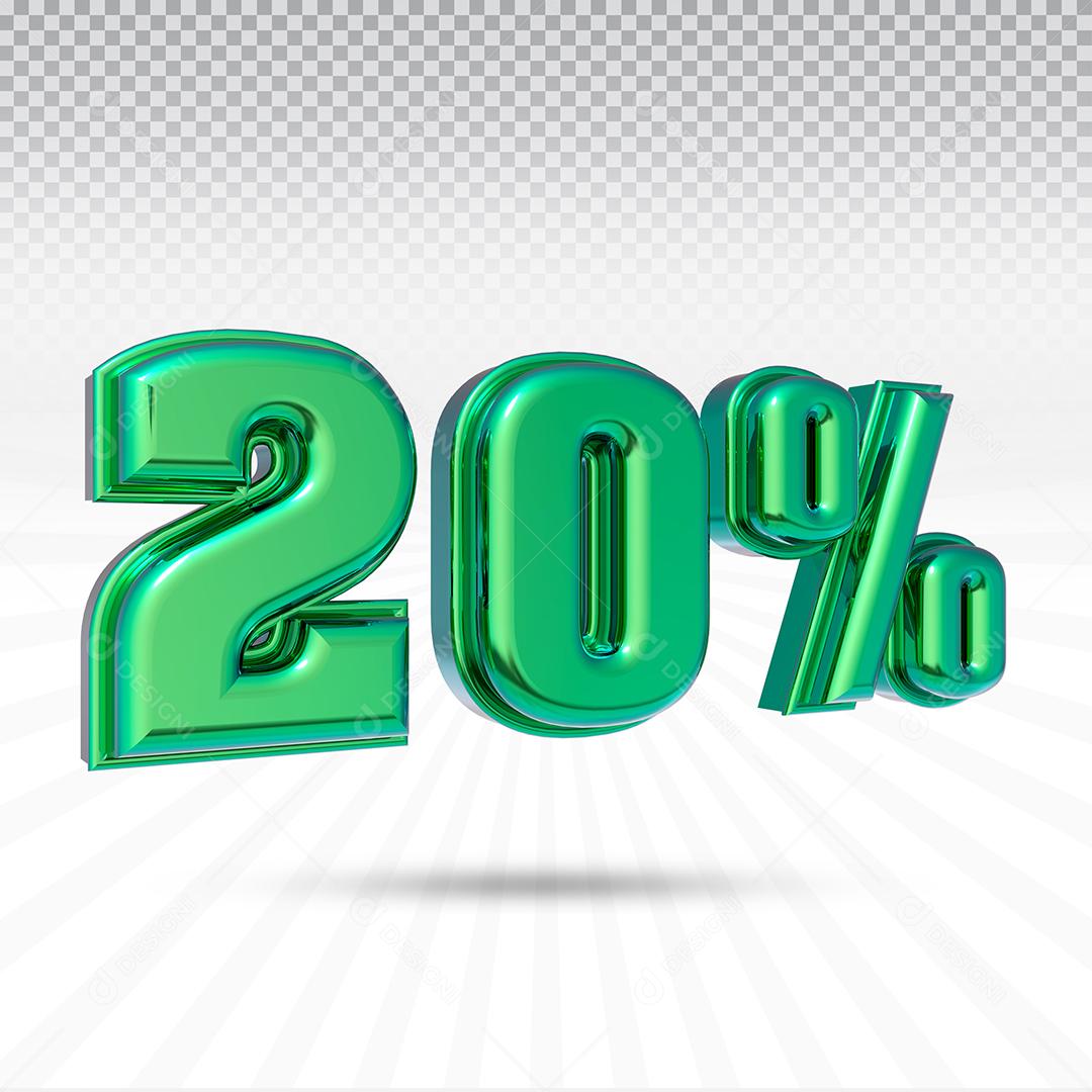 20% Verde Elemento Para Composição PSD