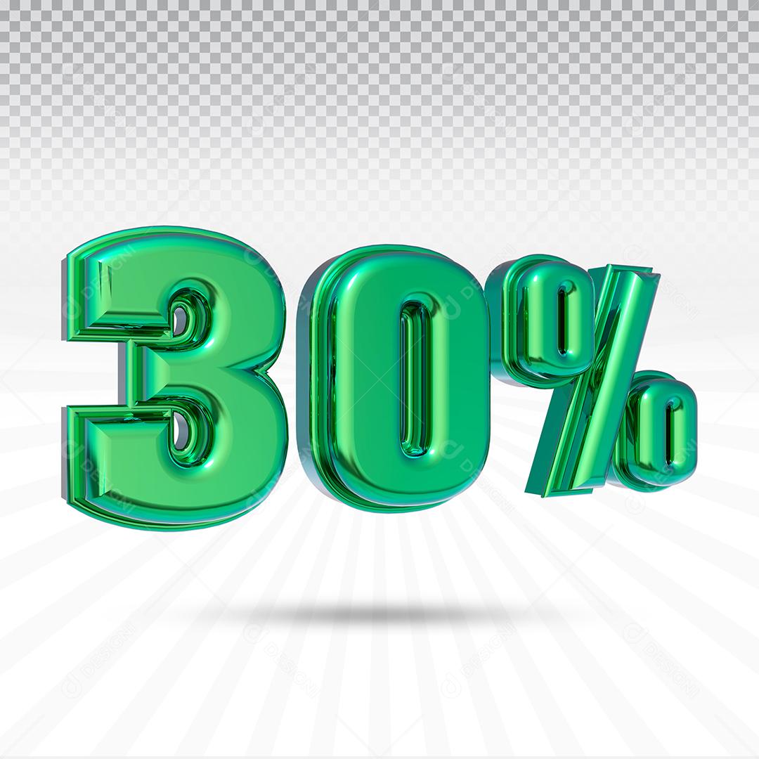30% Verde Elemento Para Composição PSD