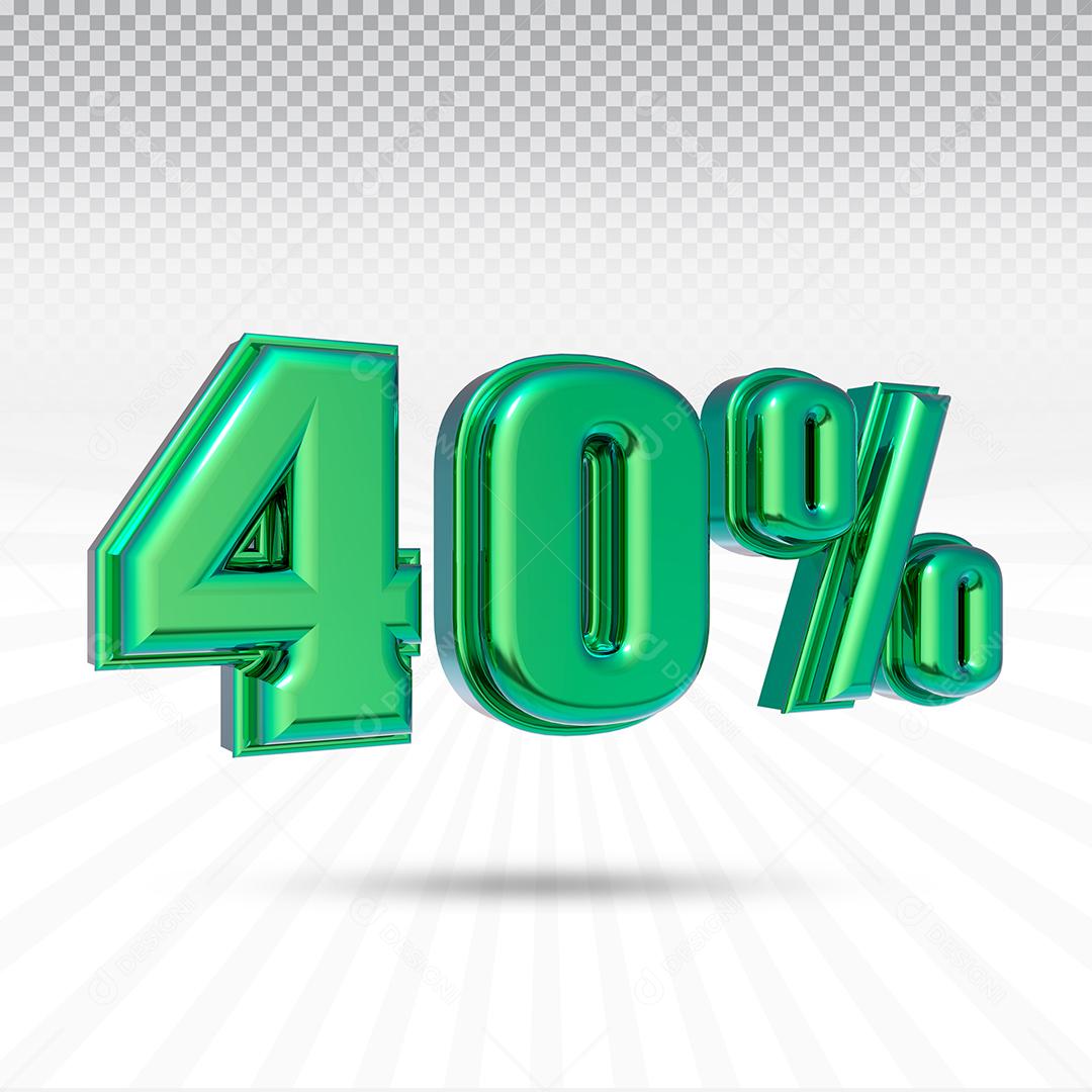 40% Verde Elemento Para Composição PSD
