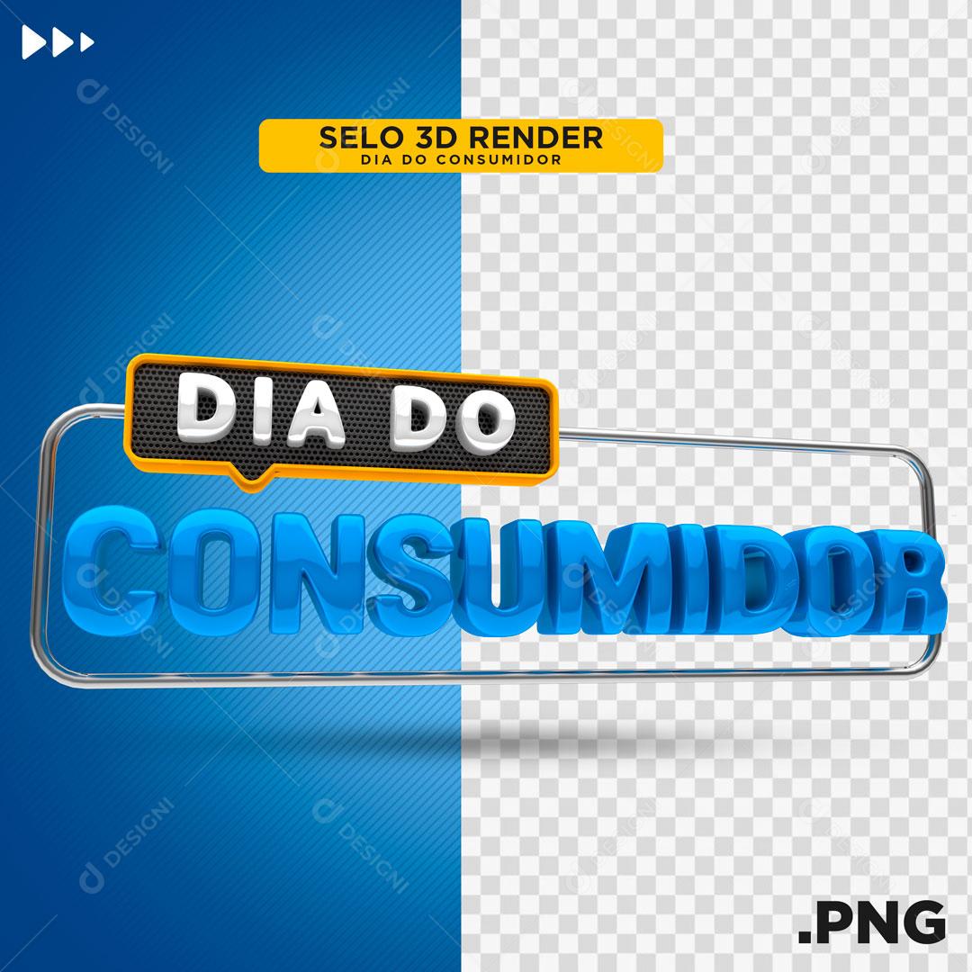 Selo 3D Para Composição Dia Do Consumidor PSD Editável