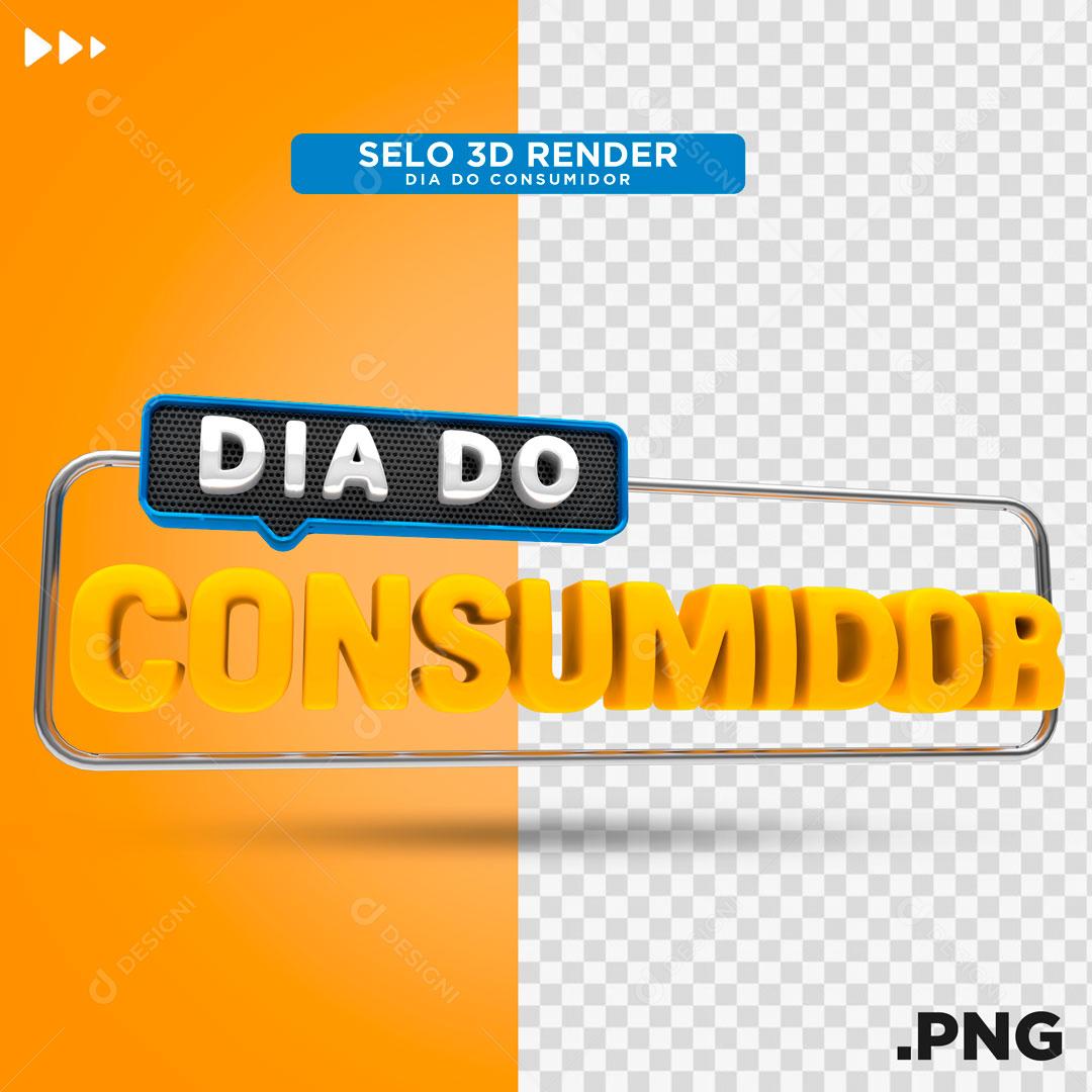 Selo 3D Para Composição Dia Do Consumidor PSD Editável