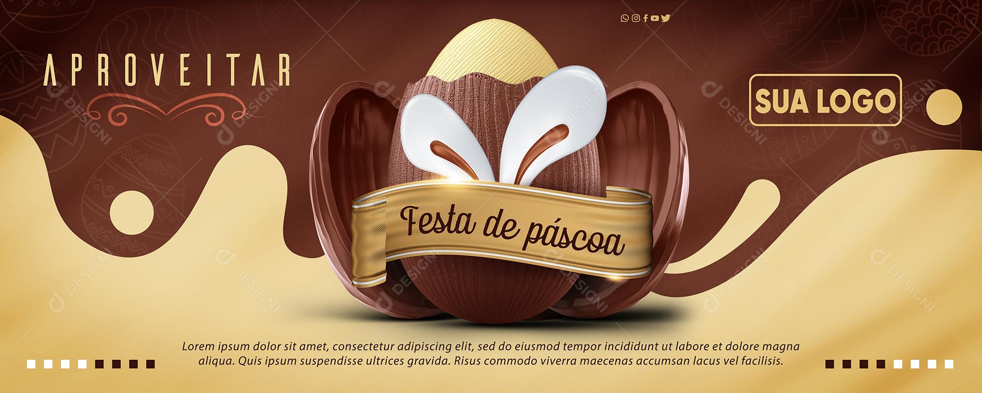 Social Media Banner Aproveite a Festa de Páscoa PSD Editável