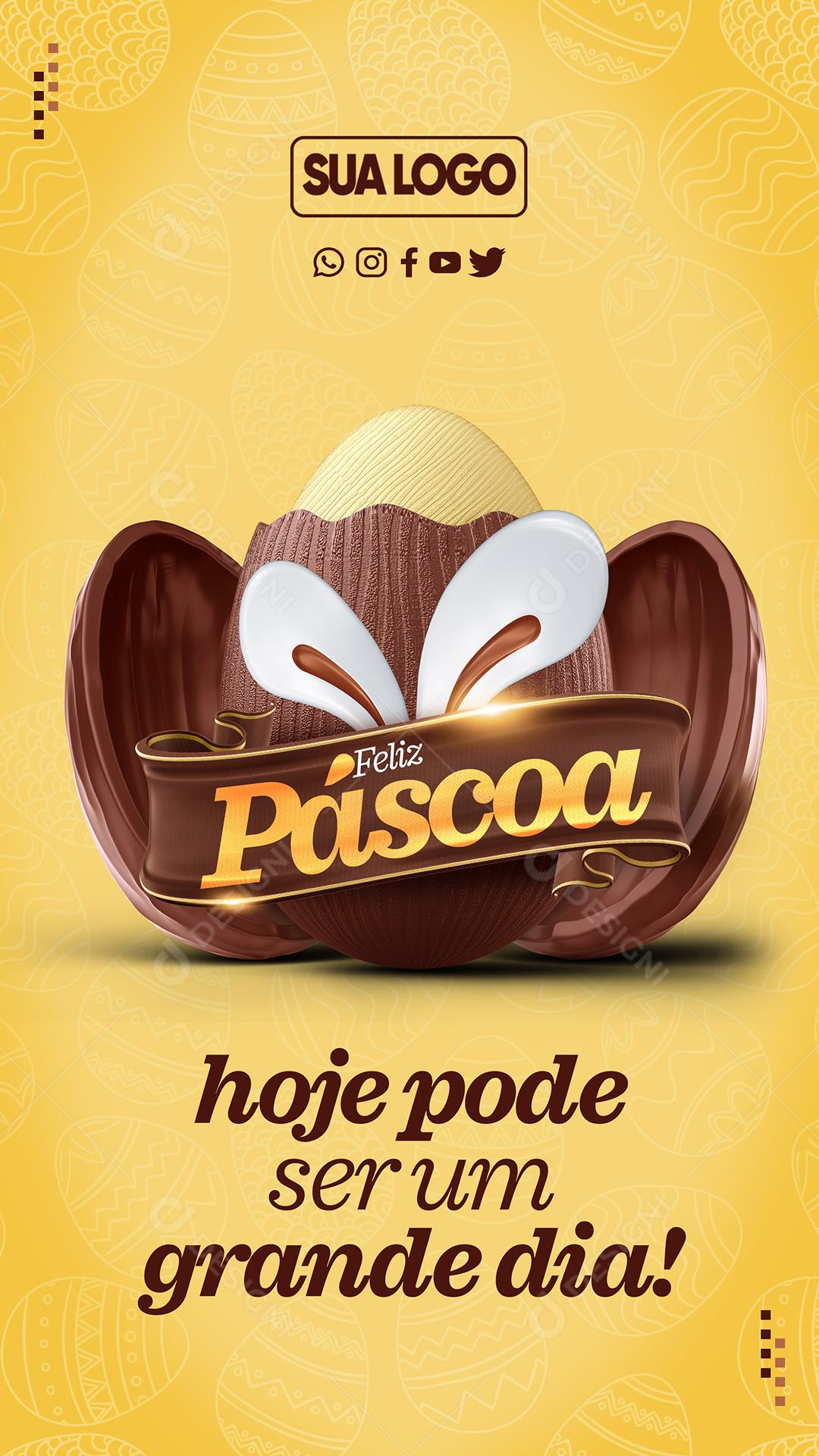 Social Media Feliz Páscoa Hoje Pode Ser Um Ótimo Dia PSD Editável