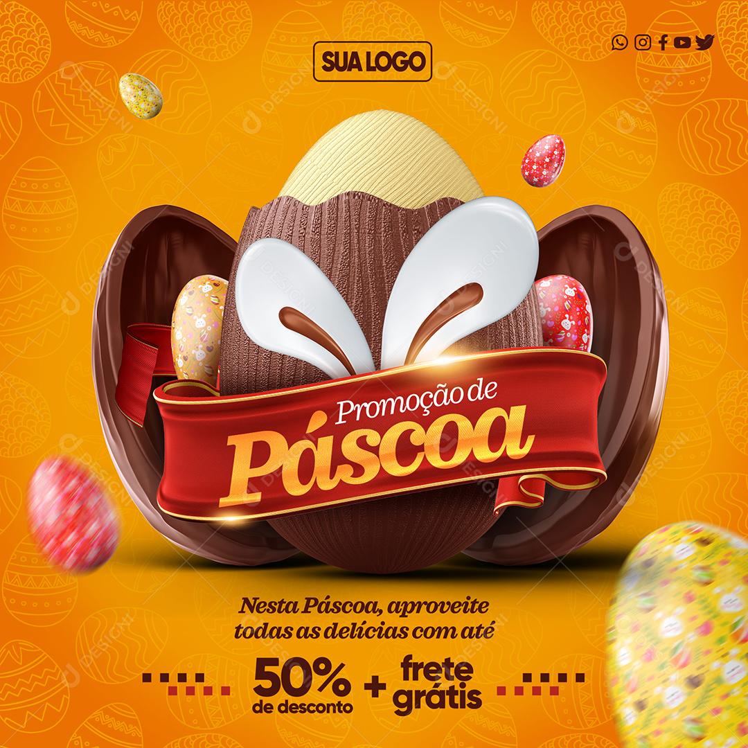 Social Media Promoção de Páscoa PSD Editável