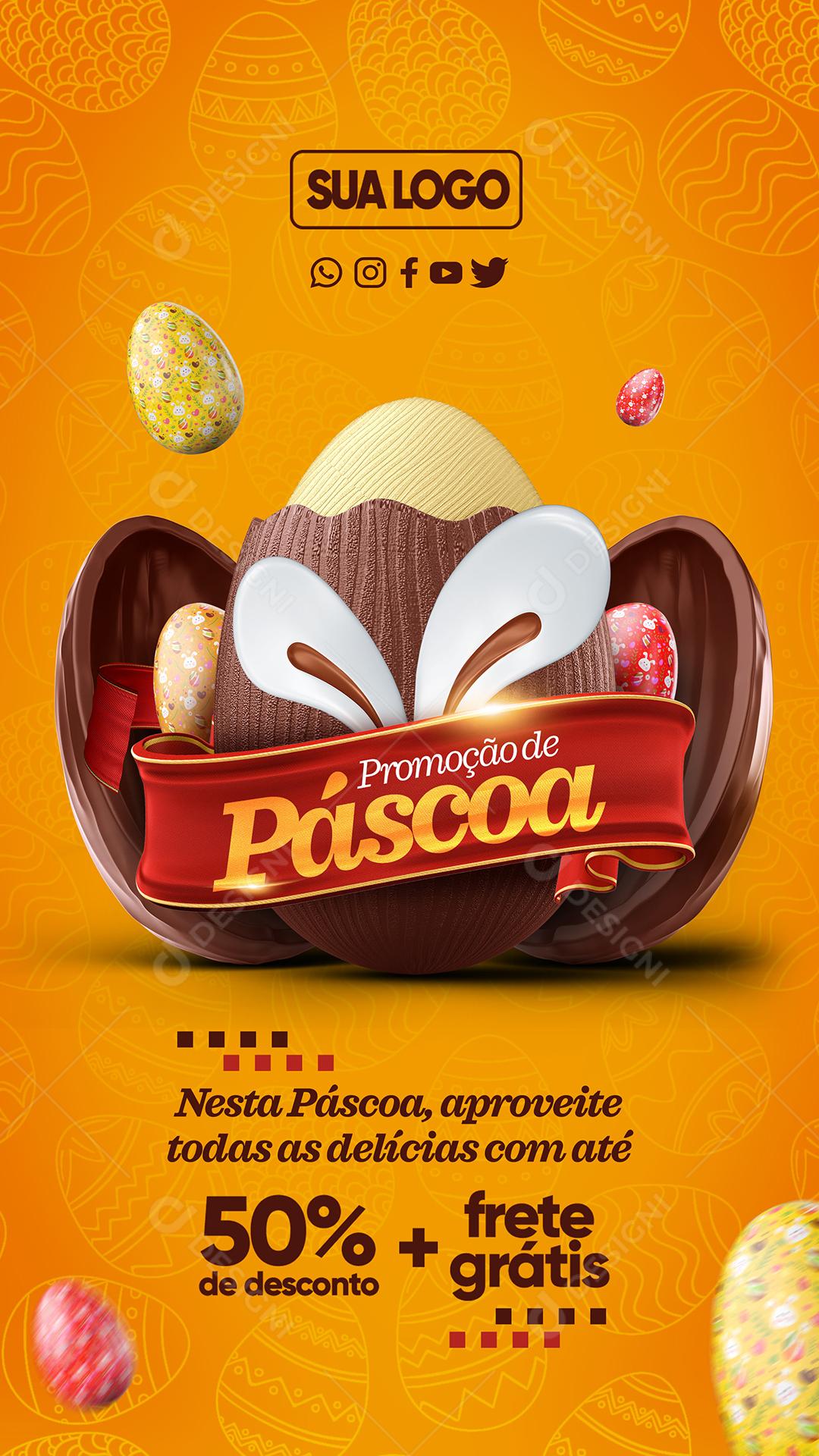 Social Media Promoção de Páscoa PSD Editável