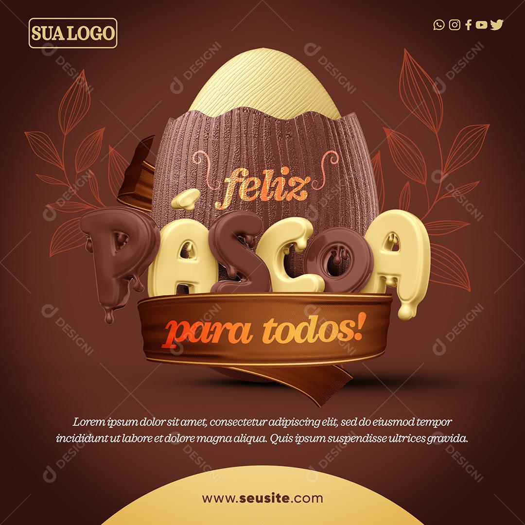 Social Media Feliz Páscoa A Todos PSD Editável