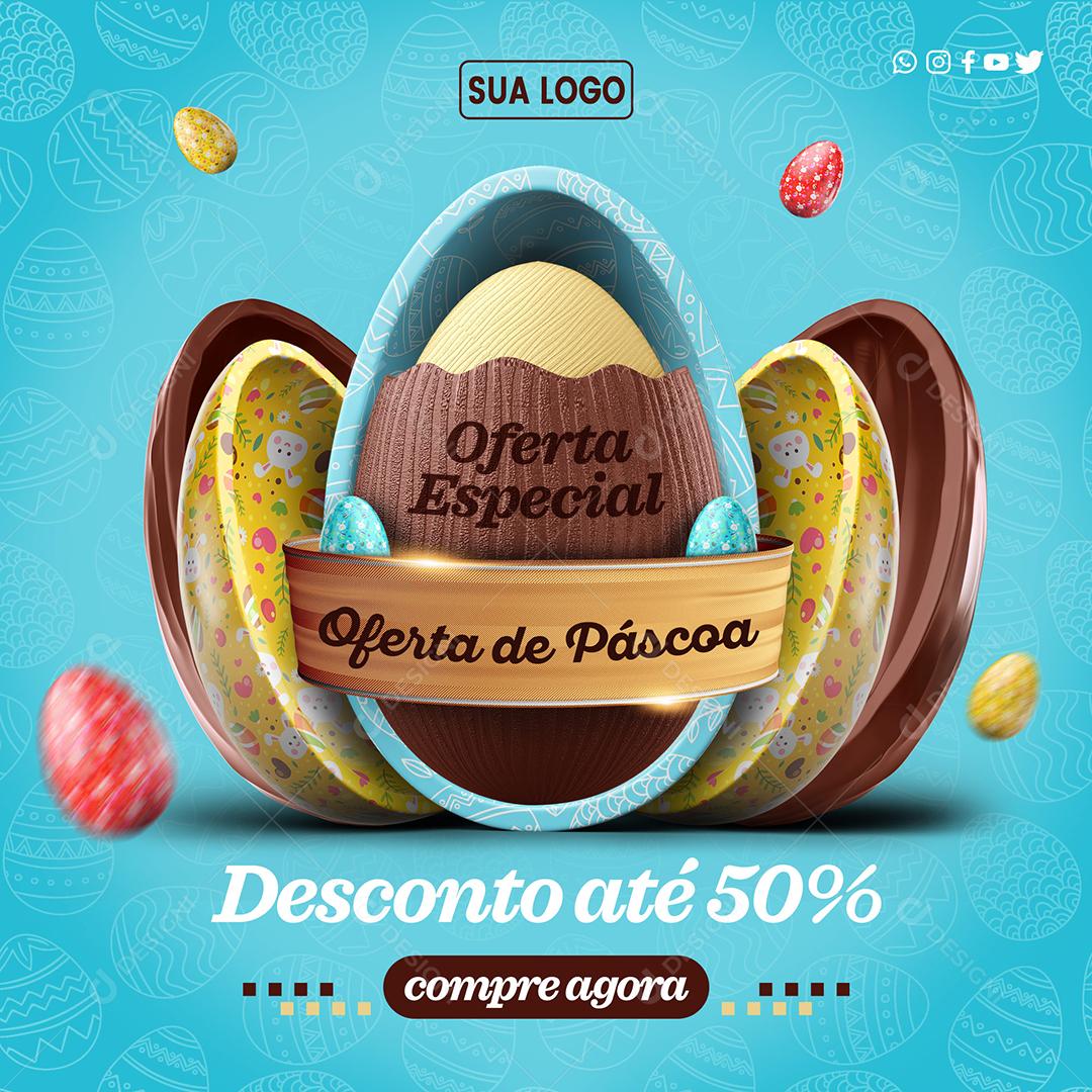 Social Media Ofertas Especiais De Páscoa PSD Editável