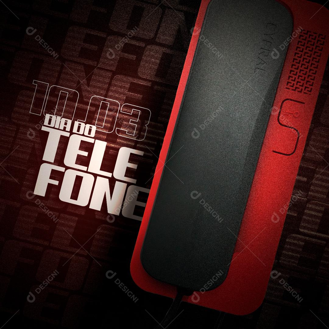 Social Media 10 De Março Dia Do Telefone PSD Editável