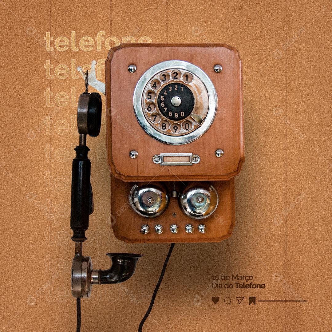 Social Media Dia Do Telefone 10 De Março PSD Editável