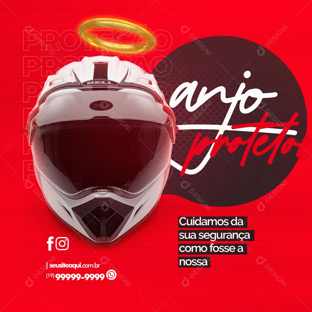 Social Media Anjo Protetor Cuidamos da sua Segurança Oficina Mecânica PSD Editável