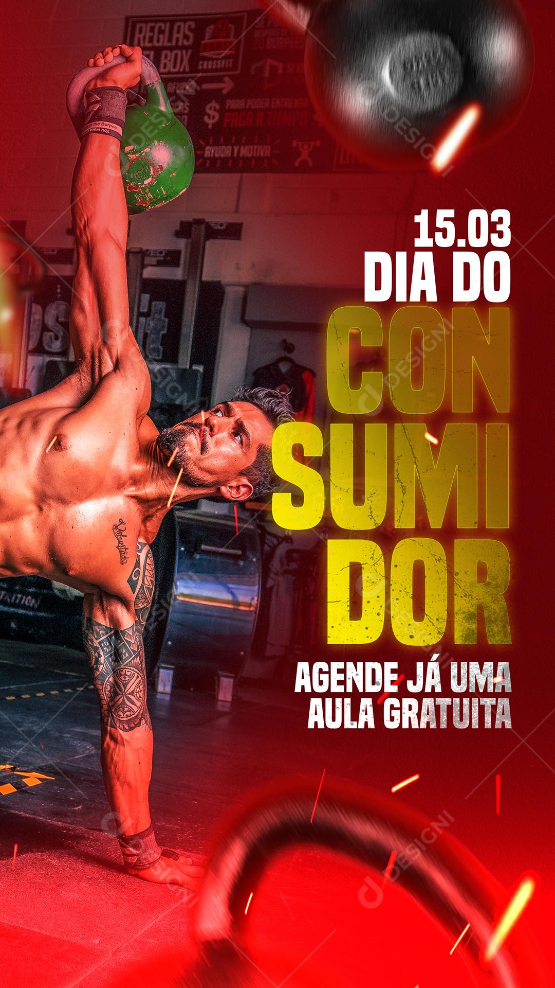 Agende Já Uma Aula Gratuita Academia Dia Do Consumidor Social Media PSD Editável