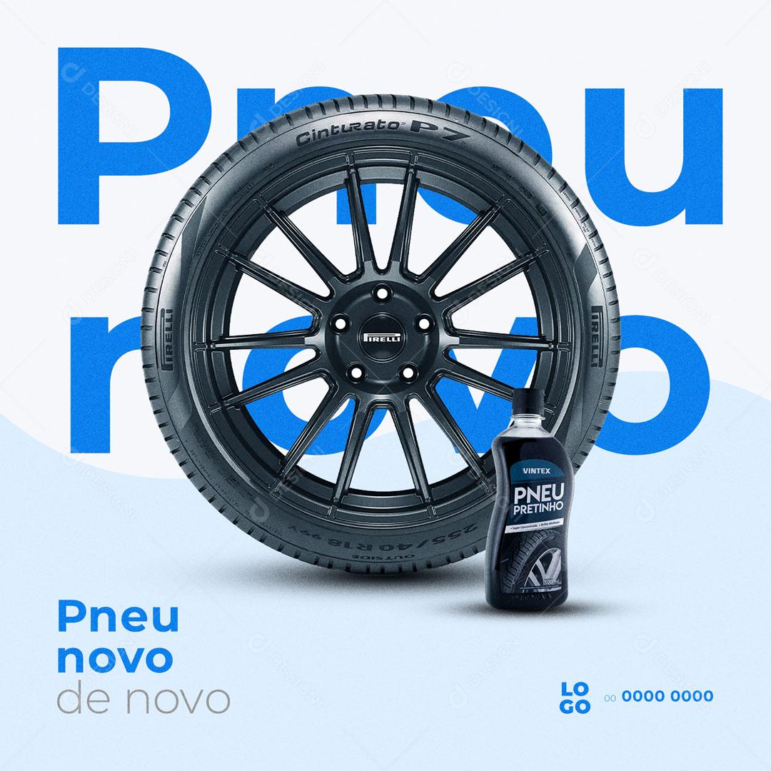 Post Lava Jato Pneu Novo Social Media PSD Editável