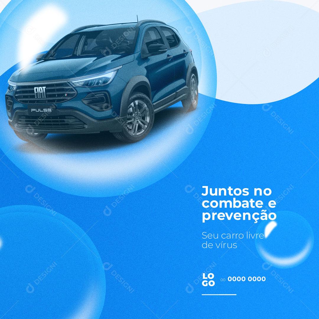 Post Lava Jato Seu Carro Livre de Vírus Social Media PSD Editável