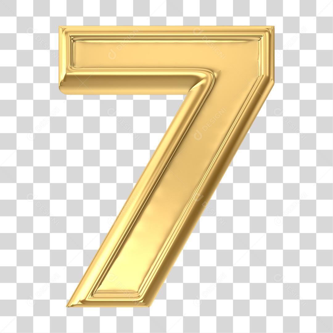 Número 7 Elemento 3D PNG Transparente