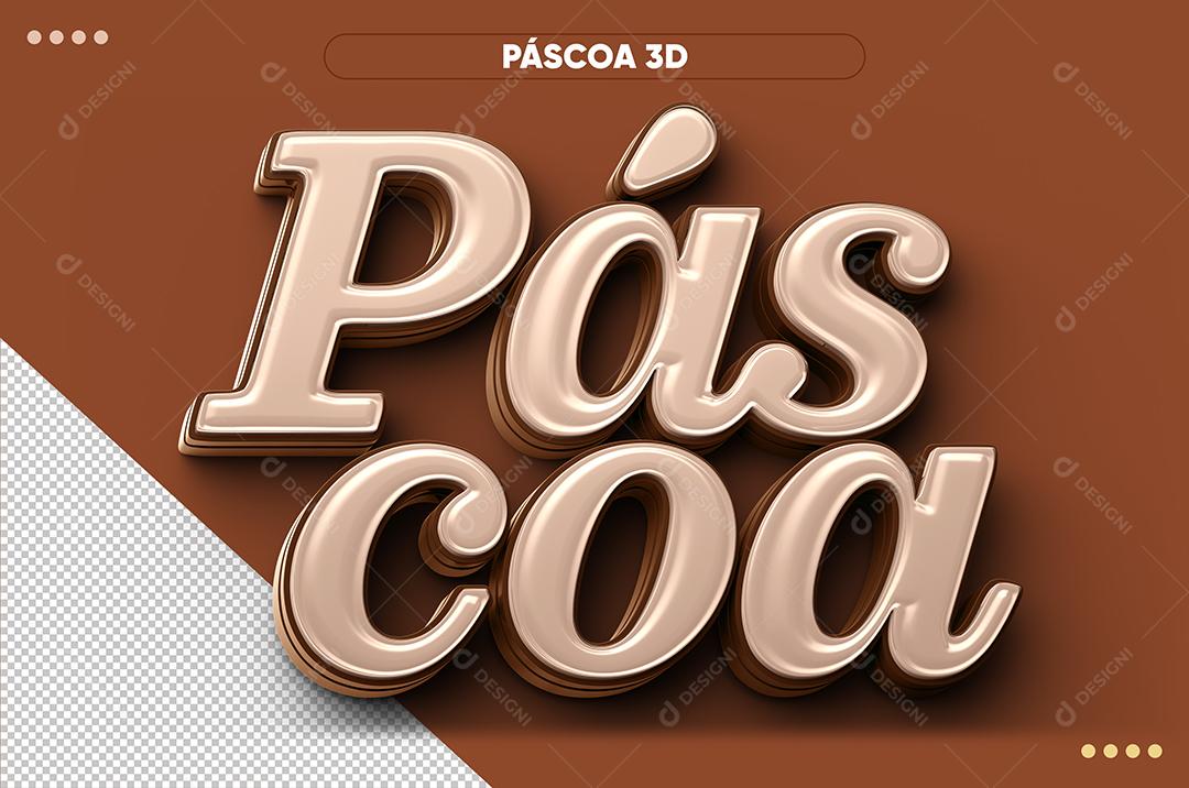 Easter Rose and Chocolate 3D Text For Compositing PSD